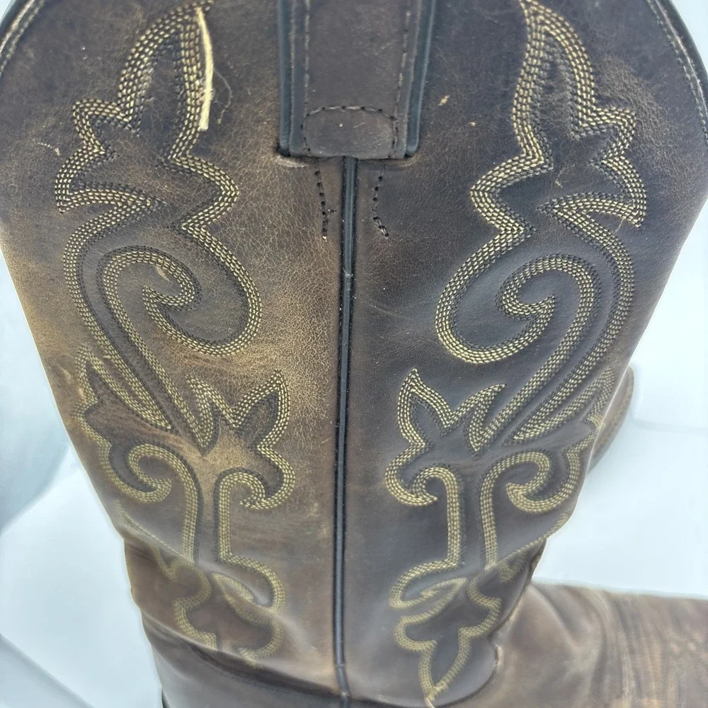 Justin Brown Embroidered Cowboy  Festival Boots Size 5.5 Mexican Men's 6.5/7